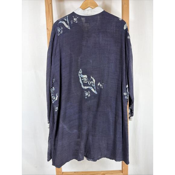 NWT Kusnadi New York Black With Batik Pattern Drop Sleeve Jacket #1327 One Size - Picture 5 of 6